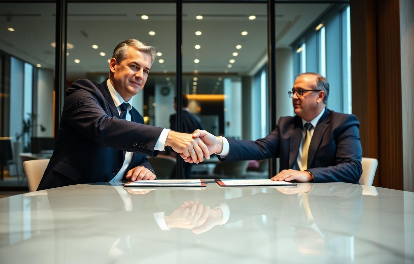 Apex senior banker closing a financing agreement