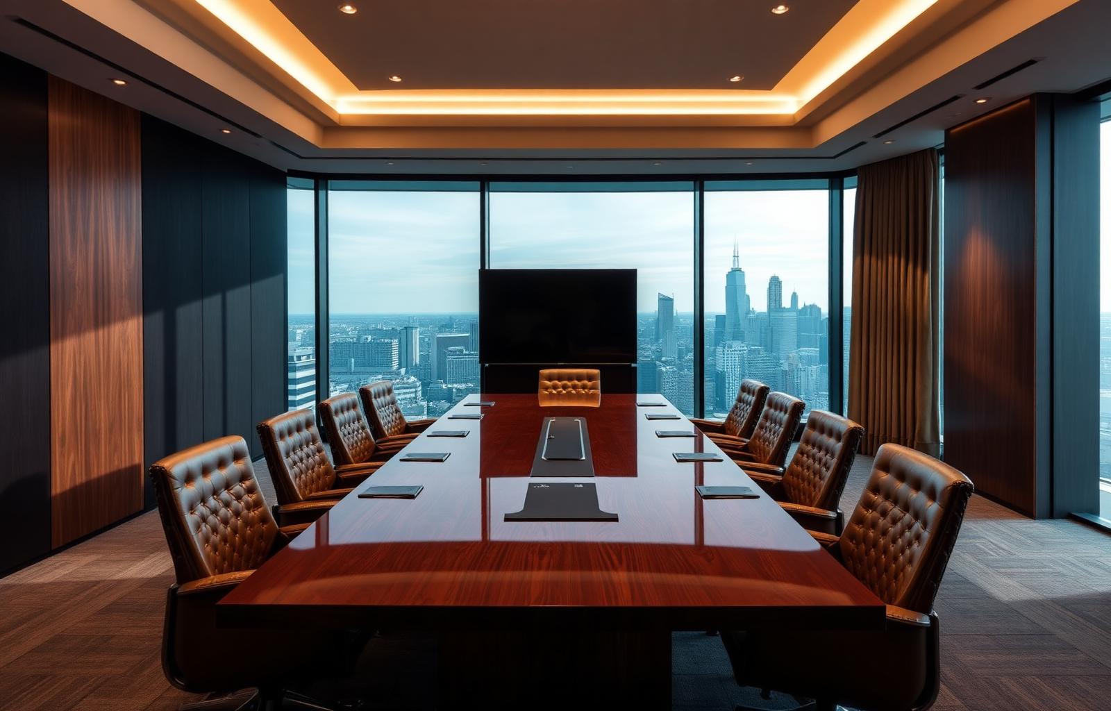 Apex executive boardroom overlooking the Brussels skyline